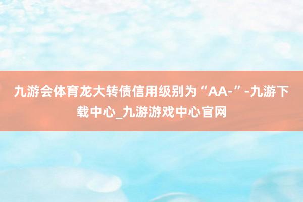 九游会体育龙大转债信用级别为“AA-”-九游下载中心_九游游戏中心官网