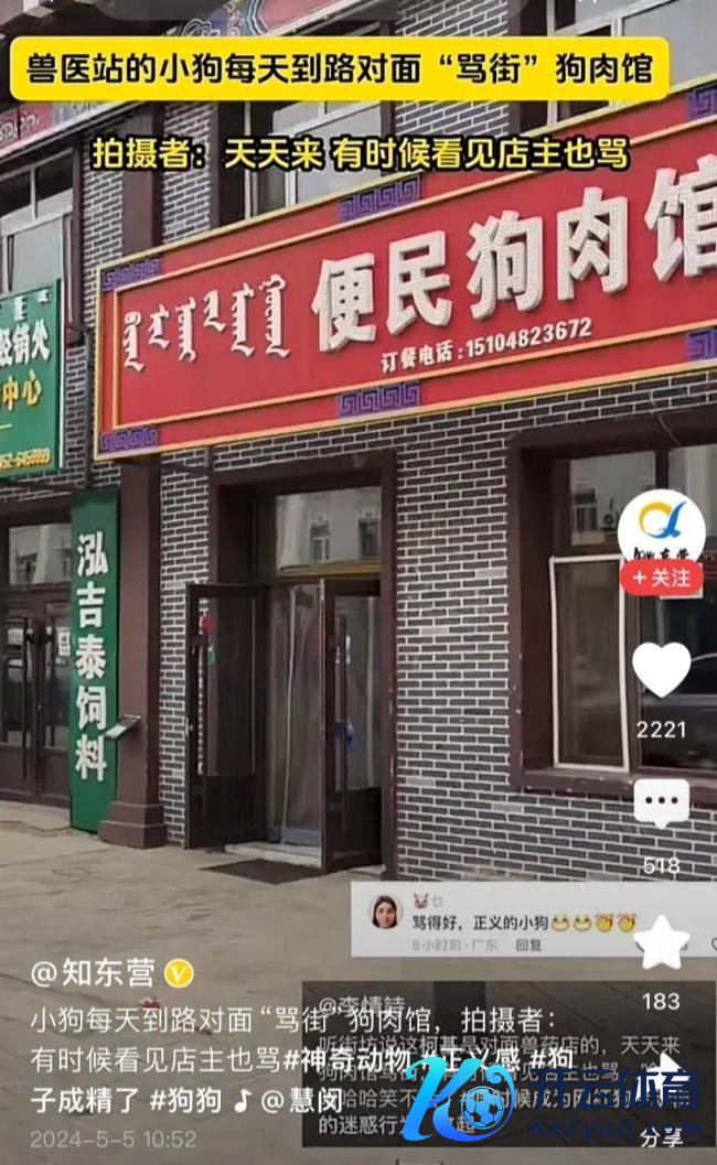 柯基每天齐会跑到一家狗肉店门前冲着店铺狂叫