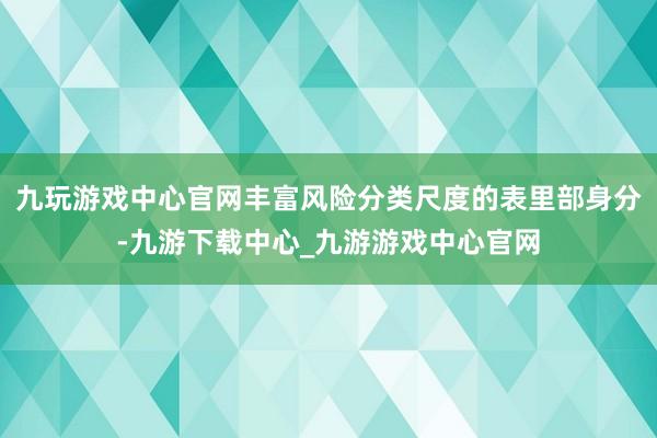 九玩游戏中心官网丰富风险分类尺度的表里部身分-九游下载中心_九游游戏中心官网